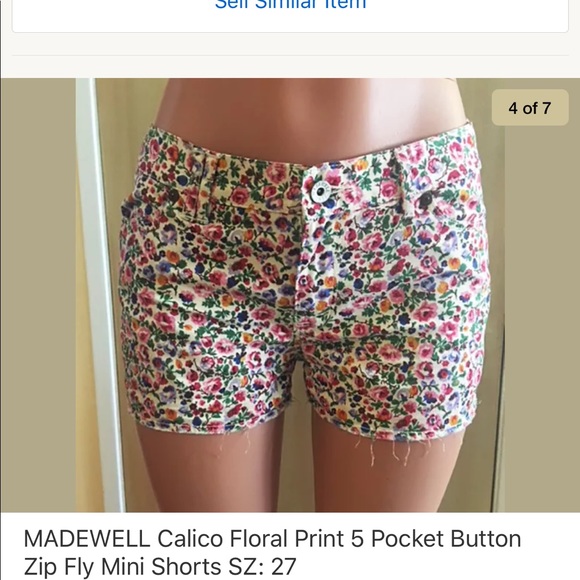 Madewell Calico Floral Mini Jean Shorts Sz: 27 - Picture 7 of 7